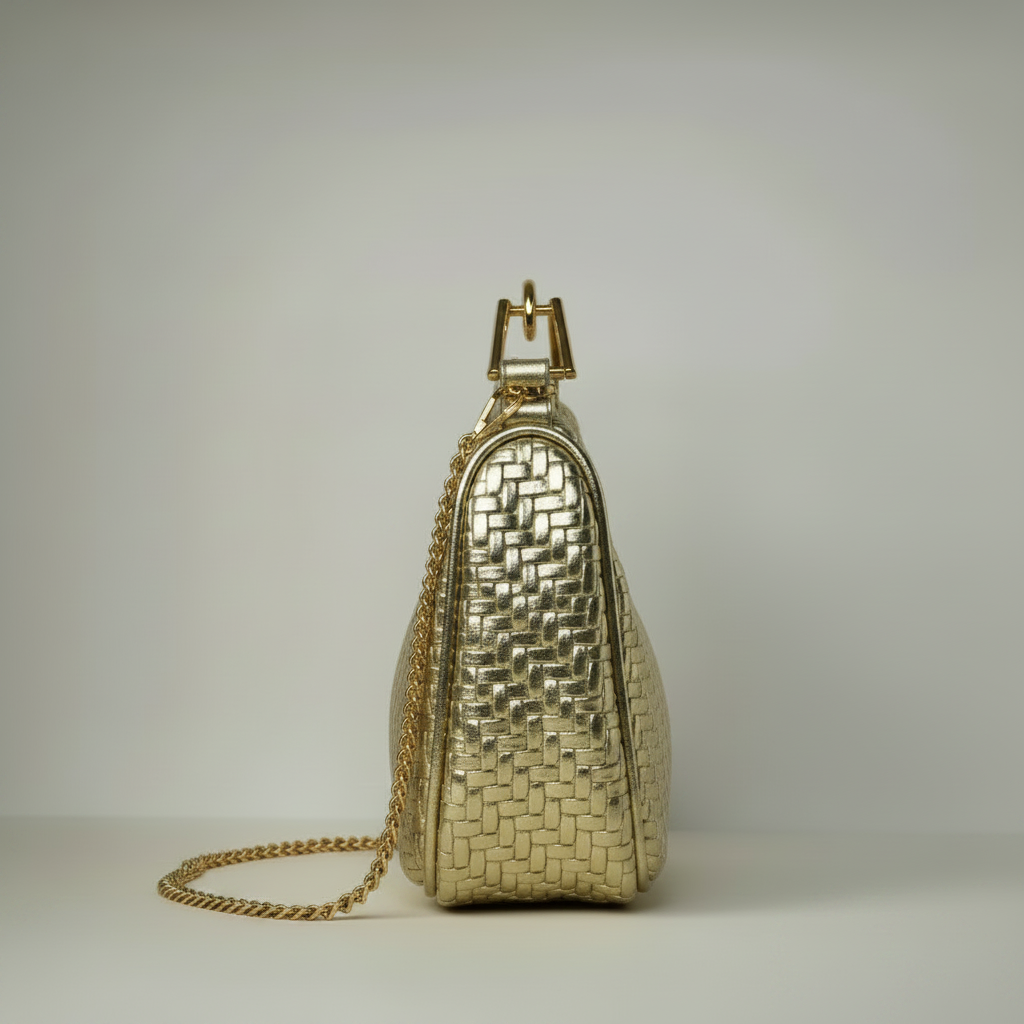 Bolso de mano con efecto piel trenzada en material sintético