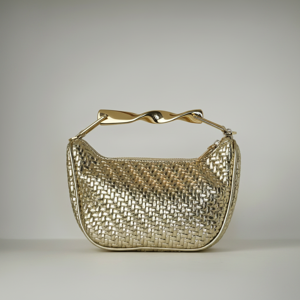 Bolso de mano con efecto piel trenzada en material sintético